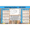 meinschraubenversand.de - Unterlegscheiben DIN 9021 (großer Außendurchmesser) M3 - M24 - ISO 7093 Beilagscheiben Karosseriescheiben A2 V2A Edelstahlscheiben M4 100