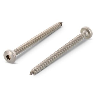 Spanplattenschrauben 4,5x12 mm 500 Stück Edelstahl A2 - Holzbauschrauben - Holzschrauben - Rundkopf - Vollgewinde mit verstärktem Kopf